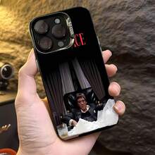 Tema de crimen rojo y negro de Tony Montanafunda de teléfono Fundas compatibles con ,Apple,VIVO,OPPO,,, y Honor.Fabricadas en silicona TPU,ofrecen protección contra golpes y caídas. - Negro - Ver 4