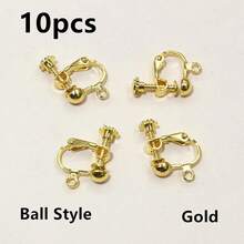 10pcs 15x13mm Brass Screw Ear Clip Earring Settings Rotate Pads Findings Base Blank Bezel For DIY Jewelry Making Supplies - Screw Earring Clips - View 13