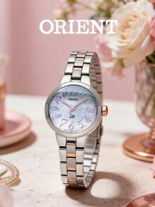Orient Women's Drive Watch SWD02001W0, Two-Tone Steel Case, Pearl White Dial, Crystal Glass, Metal Band, Elegant Style - Silver and Gold - View 4