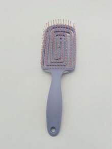 1件防靜電中空長柄梳子，彈性齒頭皮按摩造型梳，乾濕兩用適用於捲髮與直髮，居家沙龍旅行造型工具，返校、畢業、假期必備，造型梳、理髮梳 - 均碼 - 查看 16
