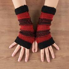 1 Pair Striped Bohemian Polyester (Polyester) All-Season Daily Women's Autumn/Winter Comfortable Warm Anti-Cold Gloves, Perfect Christmas Gift - A - View 10