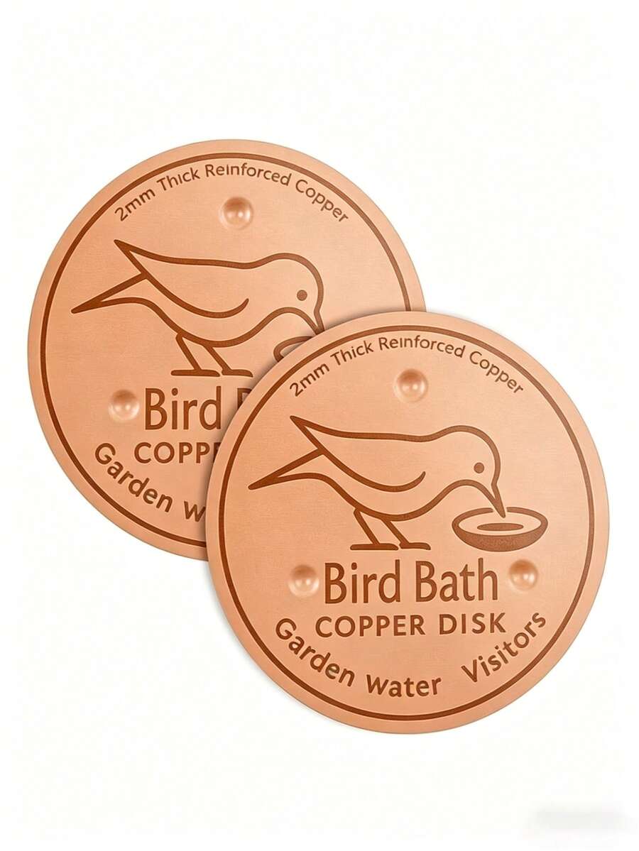 Copper Bird Bath Basin, 2mm Thick Copper Plate, Used For Bird Bathing, 3-Point Support Ensures Water Quality Cleanliness