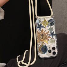 Convenient Lanyard Phone Case With Multifunctional Adjustable Lanyard And Crossbody Shoulder Strap, Feather-Like TPU Shockproof Protective Case Compatible With Apple - Multicolor - View 3