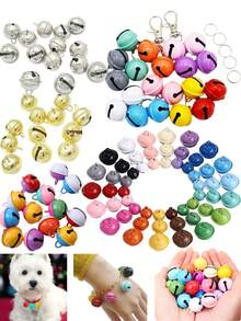 40/30/20/10pcs Multicolor Metal Jingle Bells Bulk Pack, Hand Painted Small Bell Charms, DIY Craft Accessories For Christmas Decor, Pet Collars, Keychains, Wreath & Festival Ornament Making - Multicolor - View 11