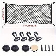[Car Trunk Elastic Net] Elastic Car Trunk Storage Net With Hooks - Nylon Material, Suitable For Cargo Storage In Pickup Trucks, SUVs And Sedans - A - View 5