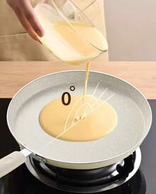 1 pieza Sartén plana antiadherente, apta para crepes, con mango cómodo resistente al calor, compatible con placa de inducción, para cocina doméstica y cocina al aire libre, sartén multifuncional, sartén para panqueques - Ver 5