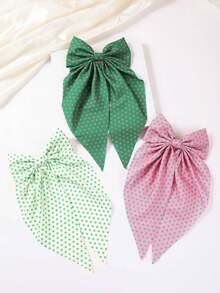 1/3/6 Stück Mädchen Polka Dots Große Schleife Haarspange, Mode Neue Farbe Gepunktete Haarschleife, Weicher Stoff Große Schleife Haarspange Haarzubehör für Feiertage und täglichen Gebrauch - Verschiedenfarbig - Übersicht 14