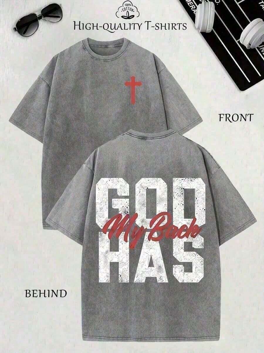 Men's Clothing; Summer T-Shirts, Graphic Print Cotton T-Shirt, Vintage T-Shirt, Graphic Print Cotton T-Shirt, Washed T-Shirt, 1 Piece, Fashion T-Shirt For Men - 白色 - 查看 1