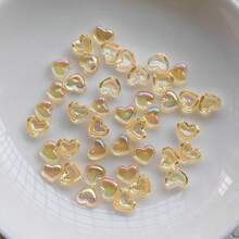 300pcs Acrylic 8mm Transparent AB Cute Mini Heart Flat Back Nail Art DIY Scrapbook Accessories Crafts - Color - View 5