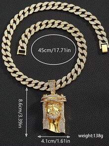 Shiny Pendant With Cuban Ice Chain, Miami Necklace, Unisex Hip Hop Pendant Necklace Jewelry Gift - Pendant Necklace - View 8