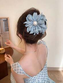 1 pieza Accesorio para el cabello de estilo dulce de tamaño mediano, adecuado para uso diario y de fiesta, pinza para el cabello de unicolor, moño, coleta, moño de cabello, accesorio para el cabello lindo, accesorio para el cabello elegante, pinzas de garra para la playa - Multicolor - Ver 8