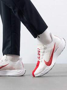 Nike PEGASUS TURBO 4 Soft, Comfortable, Slip-Resistant, Low-Top Casual Running Shoes For Men, White And Red - White and Red - View 1