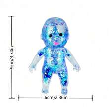 Squishy Babies Glitter Soft Moldable Cute Squishy Slow Rise Relaxing Sensory Fidget Relief Anxiety Stress Fun Desk Accessory For Adults Hot Pink - 紫色 - 查看 2