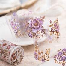 Beautiful Day PET Tape Baroque Floral Series Vintage Floral Die-Cut Scrapbook Material Stickers Loop Stickers PET Material Waterproof Durable Suitable For Decorating Scrapbooks Cups Phone Cases Laptops All Very Good Choices - B - View 1