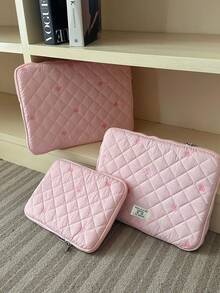 1 buah Sarung Tablet Bordir Hati Lucu, Ringan dan Tahan Gores, Cocok untuk Tablet 11"/13"/15", Tas Pelindung Penyimpanan Komputer Sentuh Nyaman Bertekstur Kreatif - MultiWarna - View 8