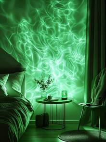 1pc Water Ripple LED Projection Night Light, USB Remote Control Atmosphere Lamp, Bedroom Living Room Decor Table Lamp, Home Party Creative Aesthetic Light, Romantic Decorative Light - Water ripple - View 5