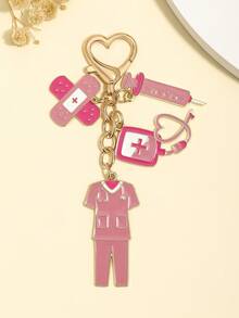Cute Alloy Enamel Nurse Uniform Tool Shaped Keychain, Health Care Gift, Nurses Day, Mother's Day Gift, Ideal Gift For Best Friend - Multicolor - View 14