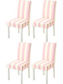 1/4/6pcs Geometric Plant Print Milk Silk Chair Covers, Modern Minimalist Digital Print Elastic Dining Chair Covers, All Season Suitable For Living Room, Home, Restaurant, Banquet, Party, Holiday Decoration - Multicolor - View 12
