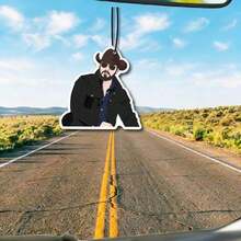 'Cool Cowboy' Car Air Fresheners,Cute Aroma Diffuser,Paper Scented Tablets, Wardrobe Fragrance Decor, Interior Pendant Accessories, Hanging Ornament For Rearview Mirror Or Vent Clip, Ideal Gift For Friends - A - View 1