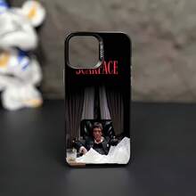 Tema de crimen rojo y negro de Tony Montanafunda de teléfono Fundas compatibles con ,Apple,VIVO,OPPO,,, y Honor.Fabricadas en silicona TPU,ofrecen protección contra golpes y caídas. - Negro - Ver 2