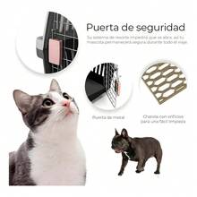 Portable Pet Carrier Cage For Dogs, Cats, Rabbits - Black - View 6
