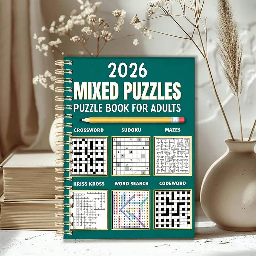 1PC A5 Paper Riddle Notebook Puzzle Collection, Including Riddles, Sudoku, Mazes, And Various Other Puzzle Games, With Detachable Pages, An Excellent Choice For Leisure, Suitable As A Gift (Pen Not Included) - Single Piece - View 1