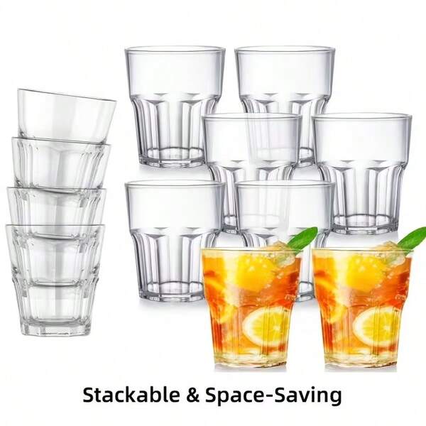 190ml Water Cup Set, 6.5oz Water Cup, Thickened Transparent Acrylic Material, Shatterproof Water Cup, Durable And Reusable, Suitable For Spirits, Whiskey, Juice, Party Use