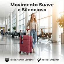Carry-On Suitcase 10kg Premium Polypropylene PP Ultra Resistant Expandable With 360 Degree Double Wheels Built-In Lock Organized Internal Compartment Hand Luggage Rigid Bag - Red - View 5