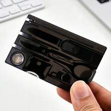 Multifunctional Tool Card Swiss Tool Card Office Tools Letter Opener Screwdriver 9-Piece Set Outdoor Tools - Black - View 2
