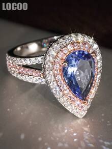 1pc Gorgeous Cubic Zirconia Ring, Suitable For Women To Wear, Suitable For Wedding, Engagement, Anniversary Party, Valentine's Day Gift - 1# - View 7