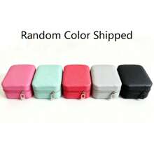 1pc Jewelry Box, Multiple Colors Available, Waterproof PU Exterior & Scratch-Resistant Velvet Interior. Mini Portable Travel Style & Cosmetic Storage Style Available. Can Store Rings, Earrings, Necklaces, Brooches; Perfect Gift For Birthday And Girlfriend. - Multicolor - View 16