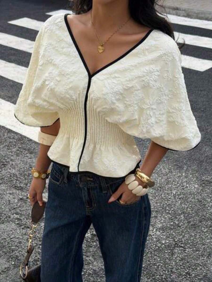 Women Blouses & Shirts - 杏 - 查看 1