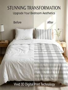 Grey And White Striped 3 PiecesBedding Set, Ultra Soft Skin-Friendly Breathable Duvet Cover And Pillowcase Set, Suitable For All Seasons, Student Dorm, Home Bedroom Decor - Grey - View 4