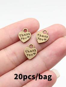 20pcs 12x10mm Double-Sided Thank You Heart Charms Pendant For DIY Jewelry Making Necklace Keychain Phone Chain Bracelet Making Accessories - Thank You for Your Kindness. - View 10