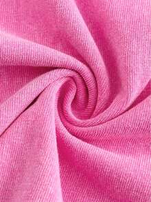 Camiseta holgada de doble cara con estampados gráficos, estilo hip-hop urbano, de algodón puro y manga corta, adecuada para quienes marcan  y entusiastas de la moda urbana. - Rosa Fucsia - Ver 5