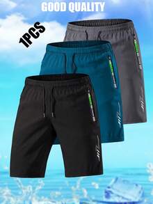 Pantalones cortos de running para hombre, pantalones cortos deportivos de entrenamiento con cordón elástico de secado rápido y bolsillos con cremallera, pantalones cortos deportivos transpirables para entrenamiento, set individual - Negro - Ver 11