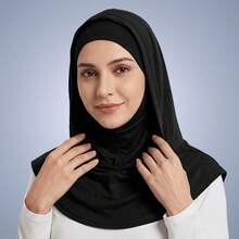 Awegeo 1Pc Instant Hijab For Women, One-Piece Jersey Headscarf, Stretchy No-Pin Hijab, Soft Breathable Full Coverage Head Wrap For Daily Wea - Multicolor - View 12