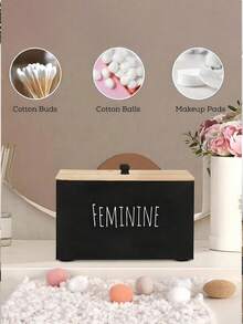 Aesthetic Tampon Storage Box With 3 Slots Anti Dust Cover Premium Multifunctional Bathroom Storage Box For Housewives Handy Jewelry Organzierhair Accessories Organaizer To Hold Makeup Pads Travel Essential Home Decor Bathroom Accesssories - View 8