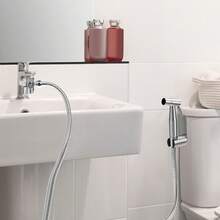 Tatukiko Set Semprotan Bidet Toilet, Adaptor T All-In-One + Selang + Braket, Semprotan Genggam Bertekanan Air Kuat, Cocok untuk Kebersihan Pribadi dan Pembersihan Rumah - perak - View 2