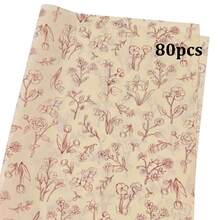 10/20/25/40/50/80張紅色花卉圖案米紙，適用於DIY手工、派對小禮品、花束包裝、衣物包裝及生日禮物裝飾 - 款式7 - 查看 7