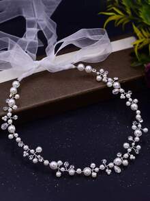 1 Stück glänzender Strass- & Perlen-Taillengürtel, modischer Legierung Blumenkranz Brautkleid Taillenband, geeignet für Brautjungfer, Hochzeit, Verlobung, Feier - Verschiedenfarbig - Übersicht 11