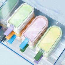 Transparent Ice Cream Mold, Soft Silicone Popsicle Mold, Tray, DIY Ice Cream And Sorbet Maker - Multicolor - View 1