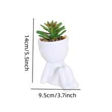 1/3pcs Artificial Succulent Plants, Single Small Succulent Potted Plants, 3 Shapes Available, Cartoon Design, PP Material, PE Material, Green, Desktop Decoration, Home Decor, Hotel, Restaurant, Living Room Bedroom - White - View 11