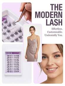 ELAE 10 Rows Cluster Lashes Pack, D Curl Volume Wispy Lash Extensions, Fluffy Manga False Eyelashes Clusters, Reusable Segmented Lashes For Women - Fox - View 7