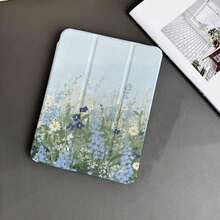 清新藍色雛菊印花平板保護殼，附筆槽，適用於 iPad 11 (A16 2025)，自動睡眠/喚醒功能，兼容小米 5/5PRO/6/6PRO/7/7PRO、華為 MatePad、榮耀 Pad - 彩色 - 查看 2