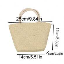 Breathable Straw Woven Storage Small Bag, Vintage Pastoral Versatile - Multicolor - View 2