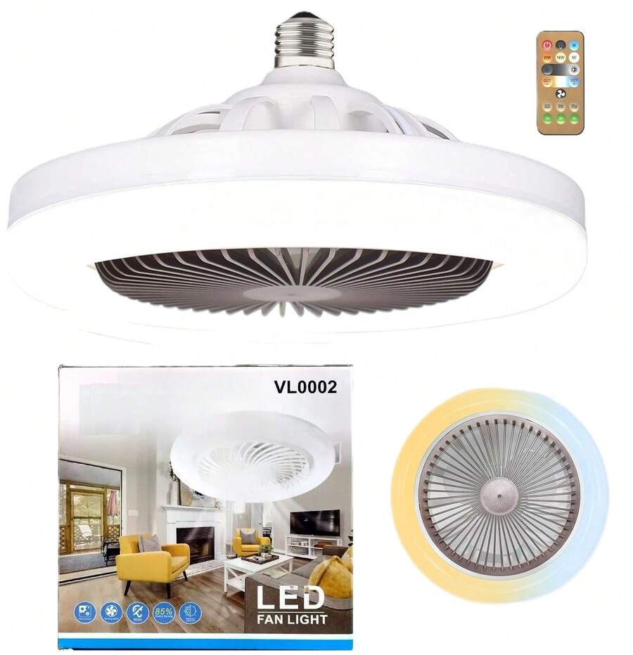 Ceiling Fan With Smart LED Light And Remote Control, Fan With Adjustable Light And 3 Colors For Bedroom And Living Room,