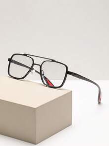 1 paire de lunettes photochromiques pour hommes, monture aviateur classique à double pont carré, style business de luxe léger personnalisé et exquis, élégant haut de gamme, lunettes à la mode pour hommes convenant aux négociations commerciales et aux inspections de projets - Devenir gris - Voir 8