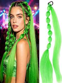 Extensiones de Cabello Cola de Caballo Recta con Burbujas-Extensiones Ligeras de 24 Pulgadas (Con Reflejos Plateados), Cola de Caballo Sintética Ombré, Adecuada para Todas las Edades, Y - Multicolor - Ver 1