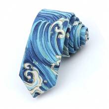 ZONFAZ 1pc Men's Fashion Linen Tie, 6cm Narrow Width, Cartoon Animal Pattern Design, Wedding Party Outfit Accessory,Accessories,Graduation Gift - Multicolor - View 18